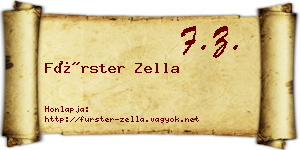 Fürster Zella névjegykártya